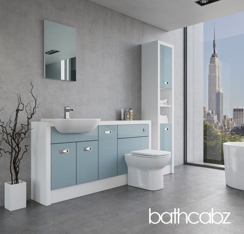 ATHENA WHITE MATT BASE & TALL UNIT BATHROOM FITTED FURNITURE