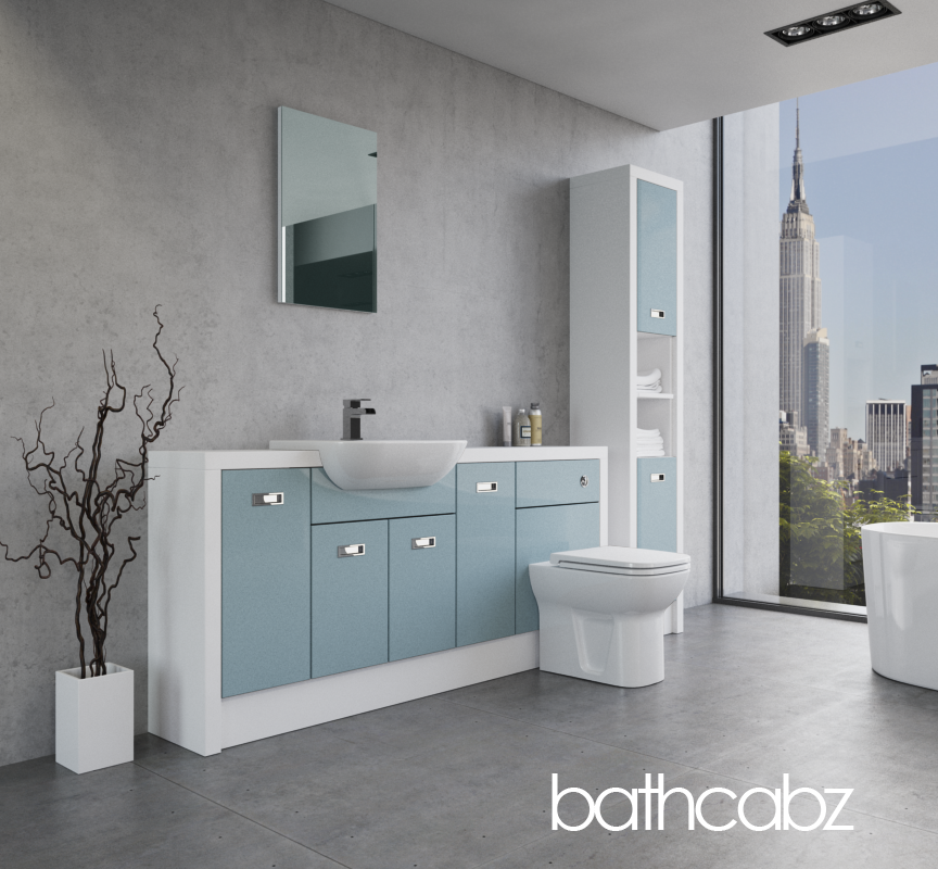 ATHENA WHITE MATT BASE & TALL UNIT BATHROOM FITTED FURNITURE