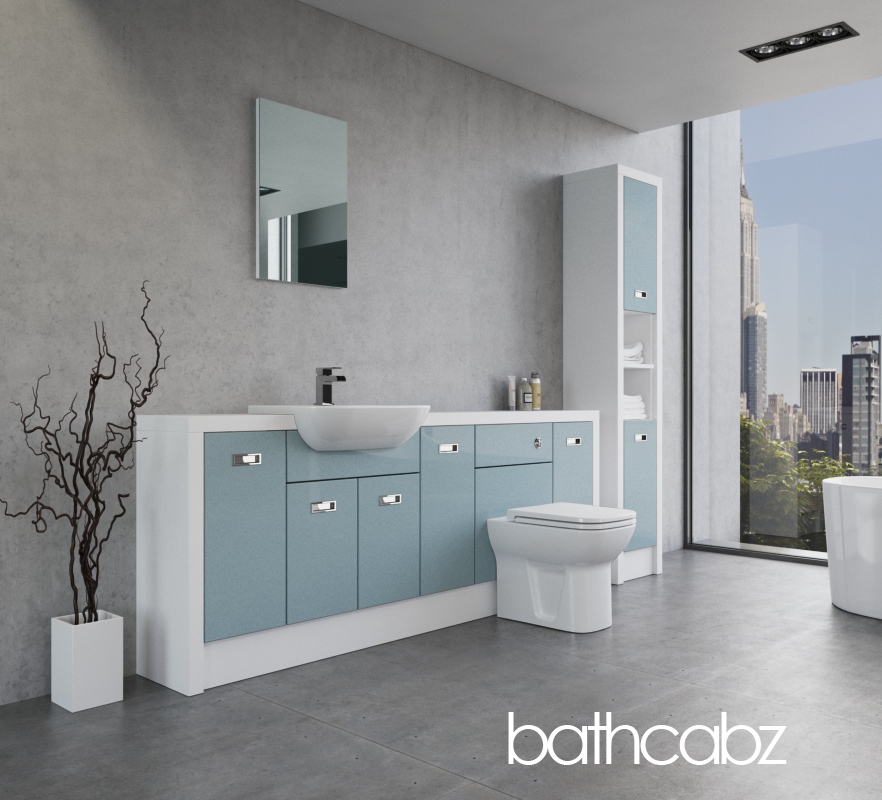 ATHENA WHITE MATT BASE & TALL UNIT BATHROOM FITTED FURNITURE