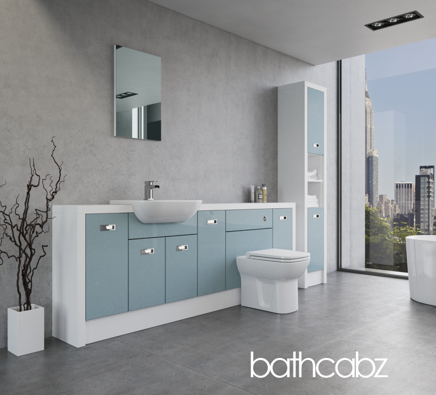 ATHENA WHITE MATT BASE & TALL UNIT BATHROOM FITTED FURNITURE