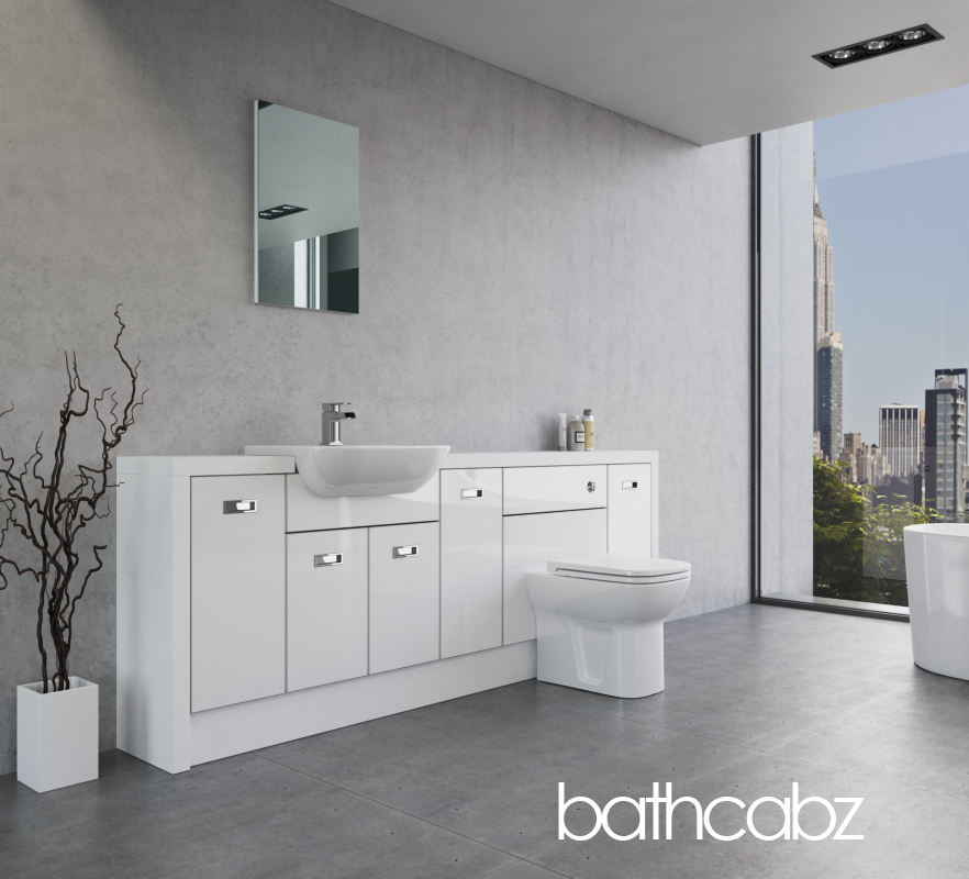 ATHENA WHITE MATT BASE UNITS BATHROOM FITTED FURNITURE
