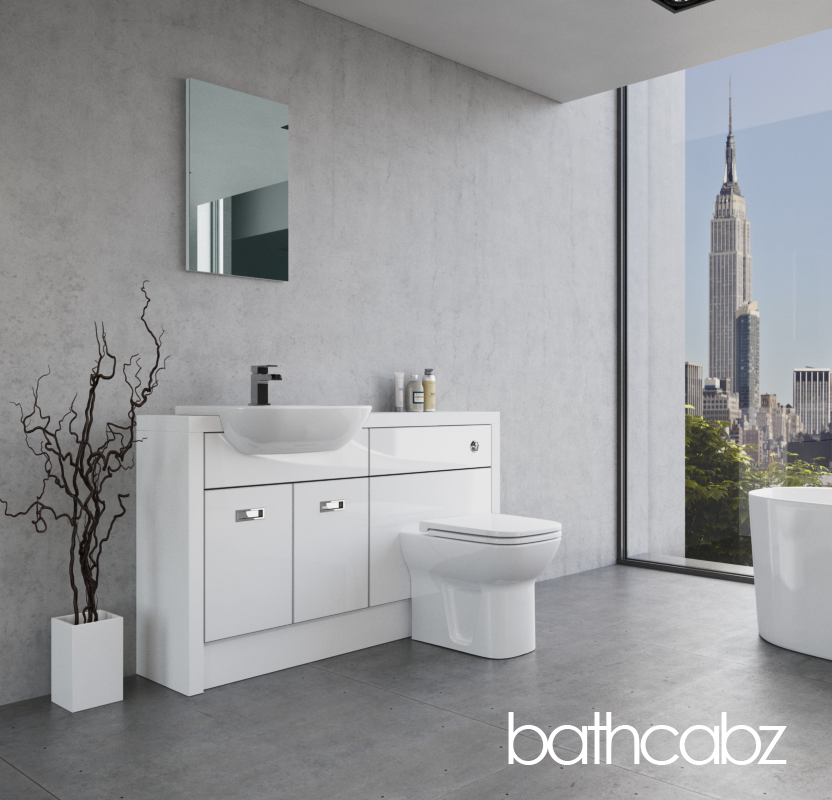 ATHENA WHITE MATT BASE UNITS BATHROOM FITTED FURNITURE