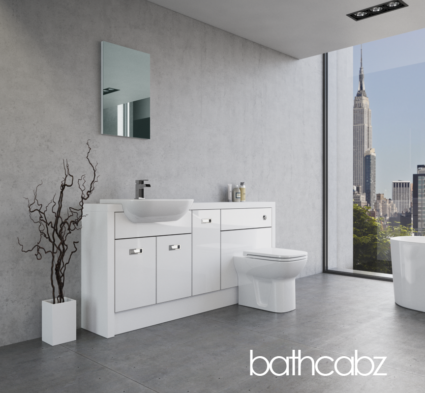ATHENA WHITE MATT BASE UNITS BATHROOM FITTED FURNITURE