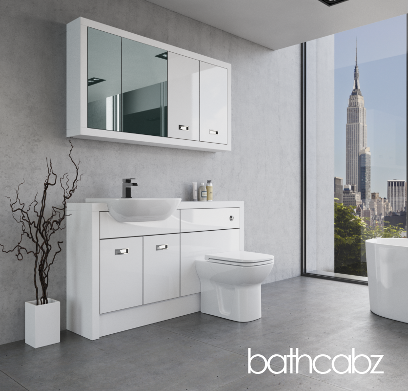 ATHENA WHITE MATT BASE & WALL UNITS BATHROOM FITTED FURNITURE
